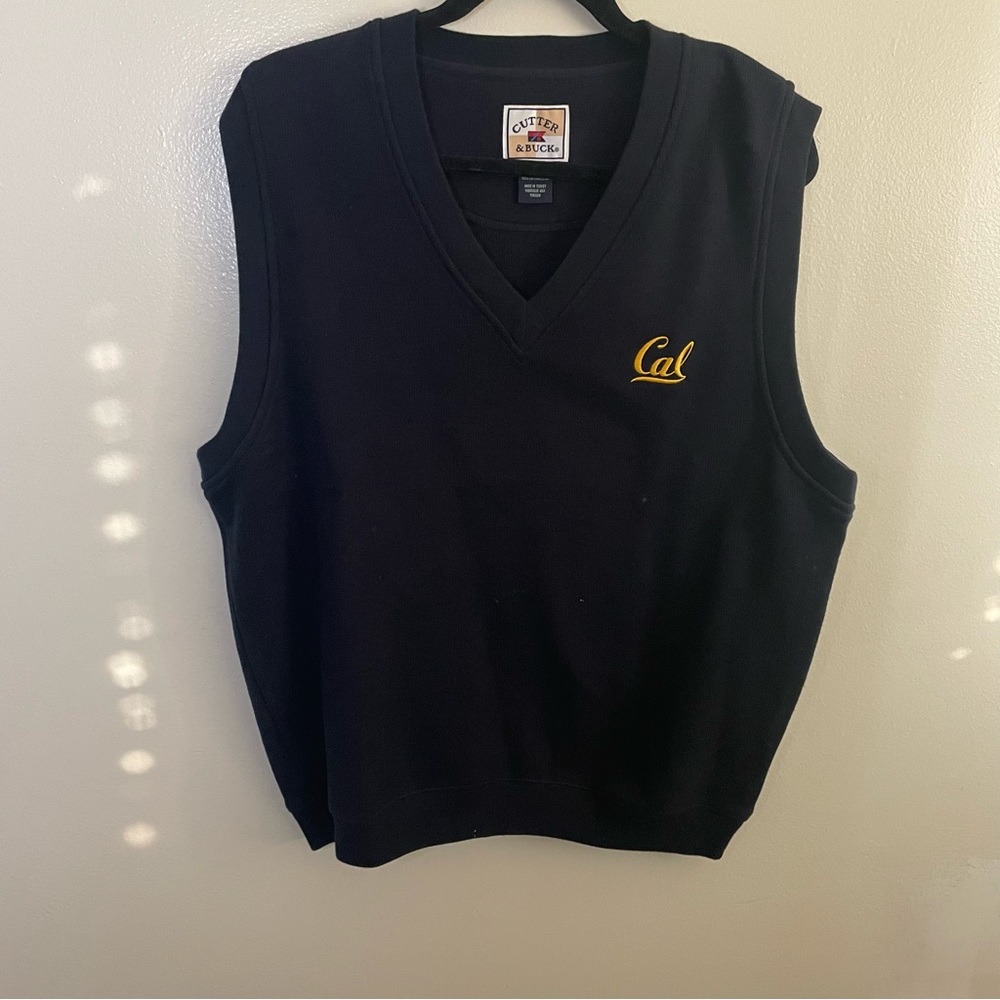 Cutter & Buck Cal V-Neck Vest with Gold Embroidery